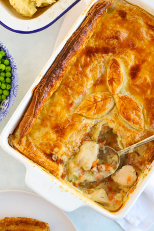 Chicken Pie Recipe with Crispy Bacon & Puff Pastry