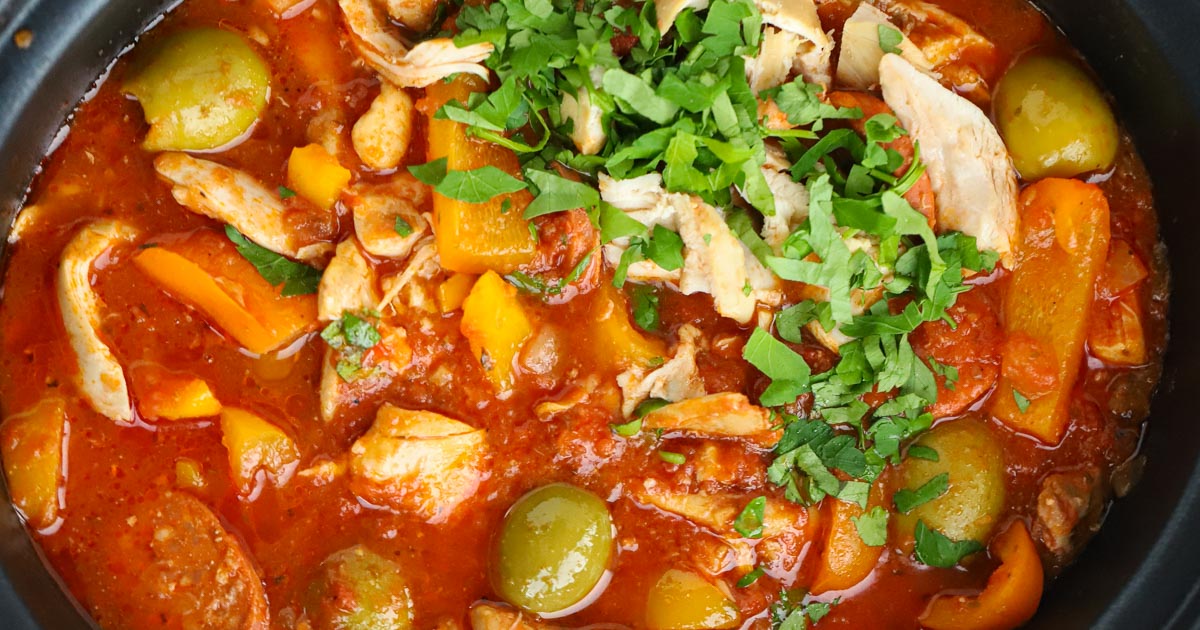 Chicken and Chorizo Stew - Easy Slow Cooker Recipe
