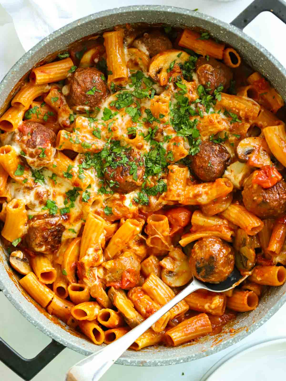 Meatball Pasta Bake {30 Minute Meal}