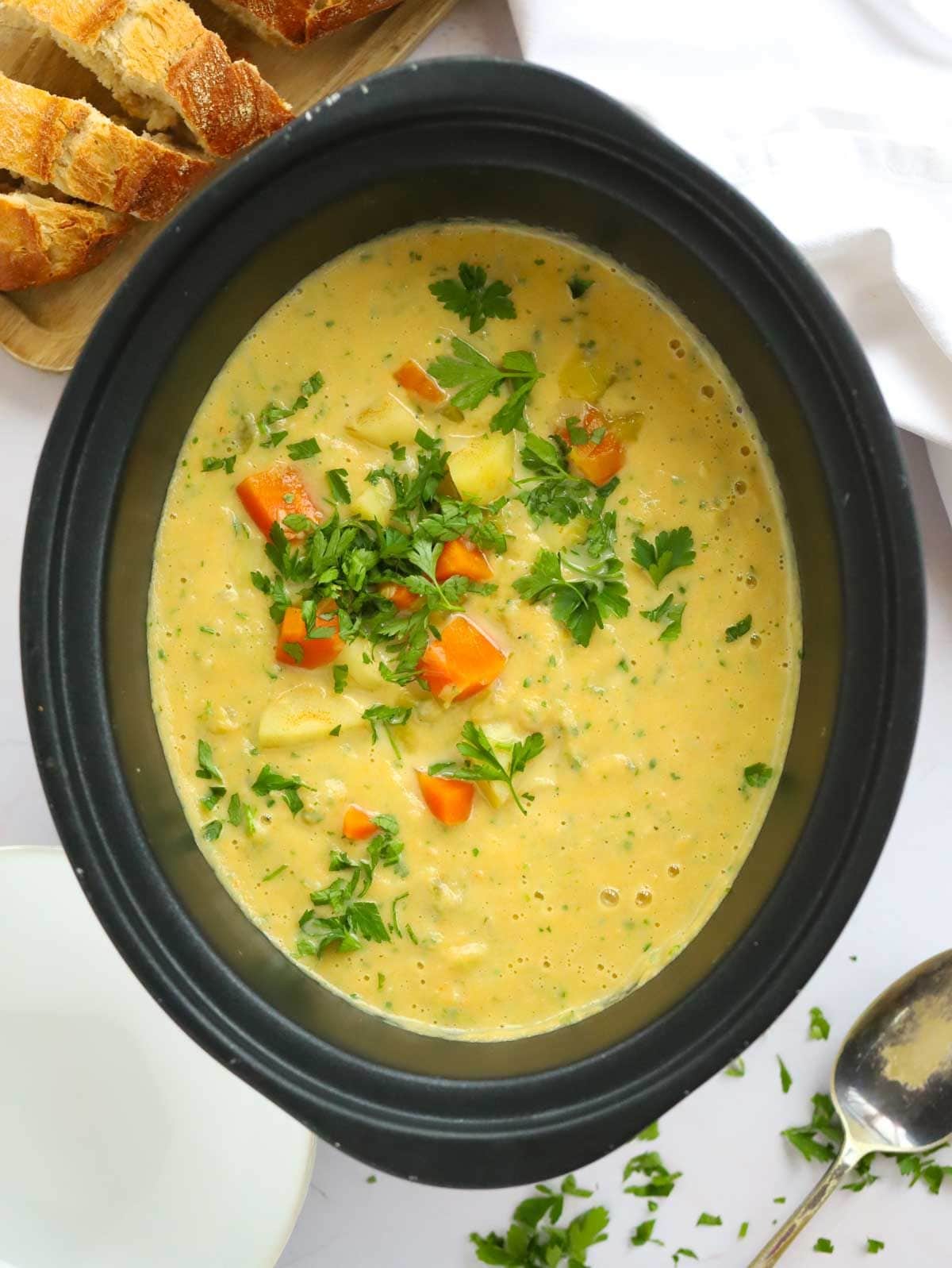 One-Pot Creamy Vegetable Soup - It's All Good Vegan
