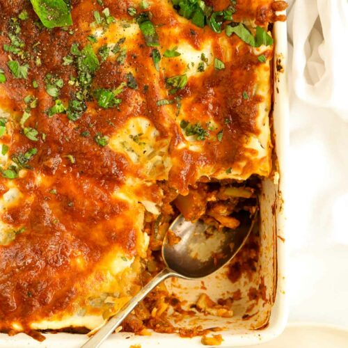 Courgette Lasagne {with Double Cheese Topping}